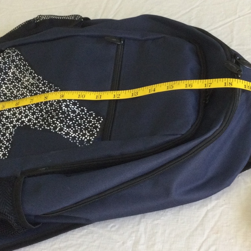 Navy Blue Patterned Backpack - Picture 3 of 4